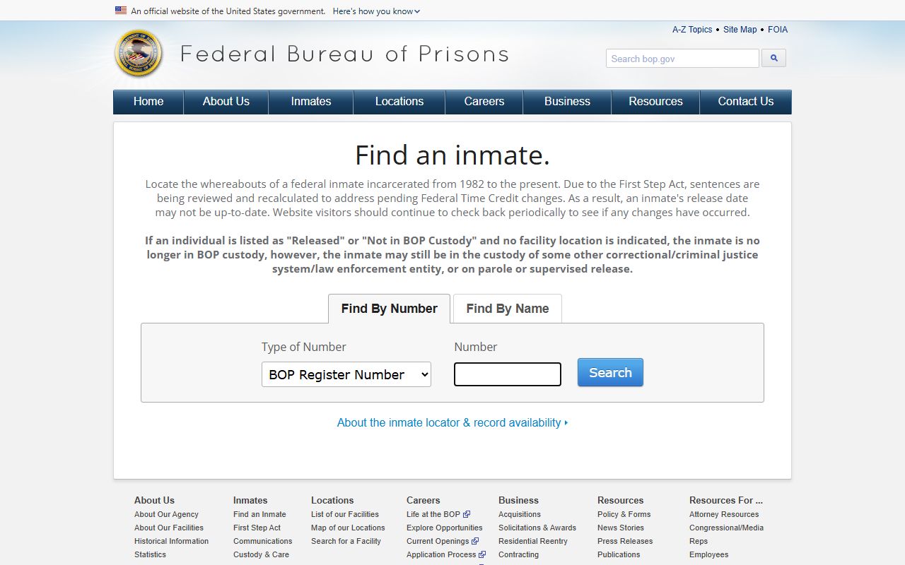 Pennington County Court Administrator federal inmate locator distinction