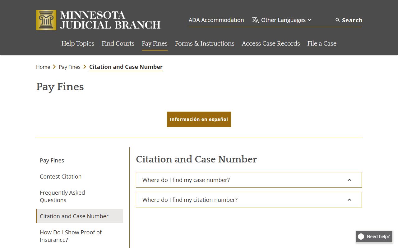 Pennington County court dockets citation and case number guide