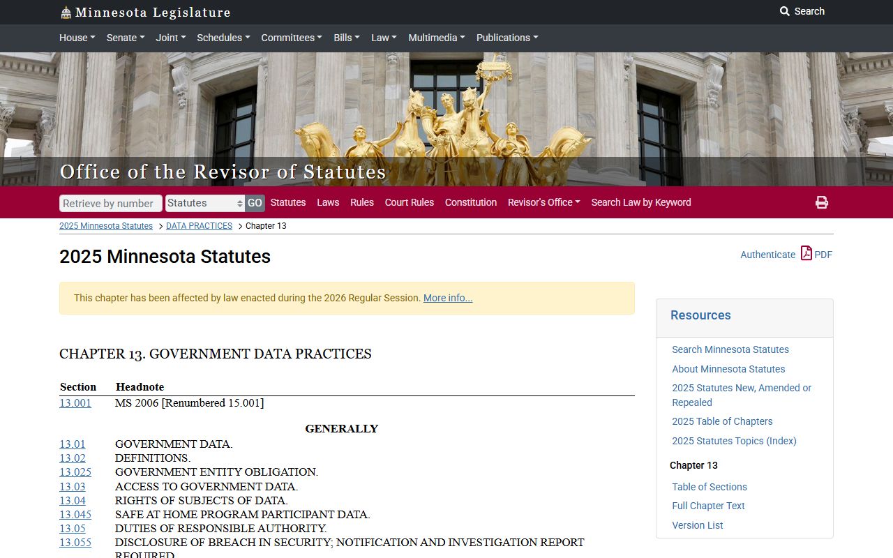 Pennington County court records Minnesota Government Data Practices Act