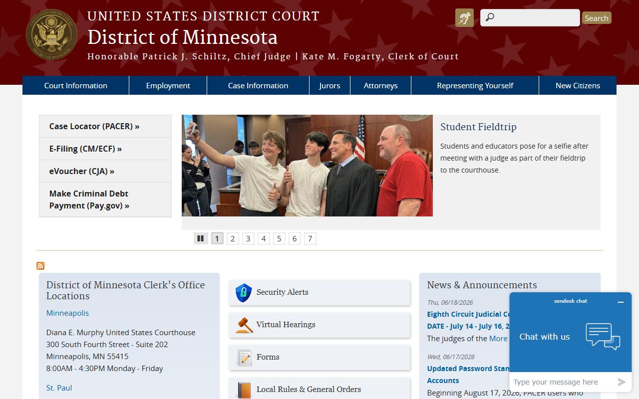 Pennington County District Court federal District of Minnesota distinction