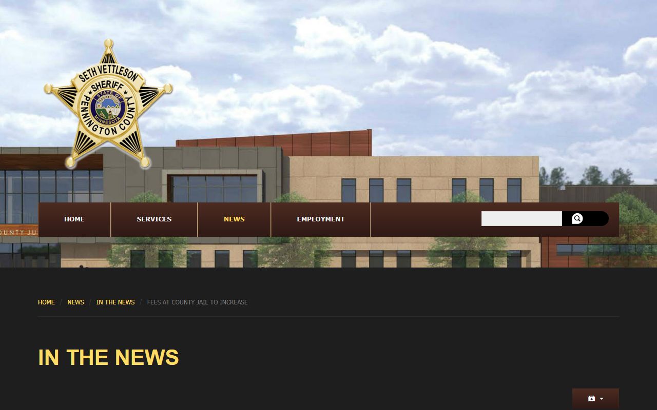 Pennington County Sheriff jail fee news page